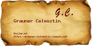 Grauner Celesztin névjegykártya